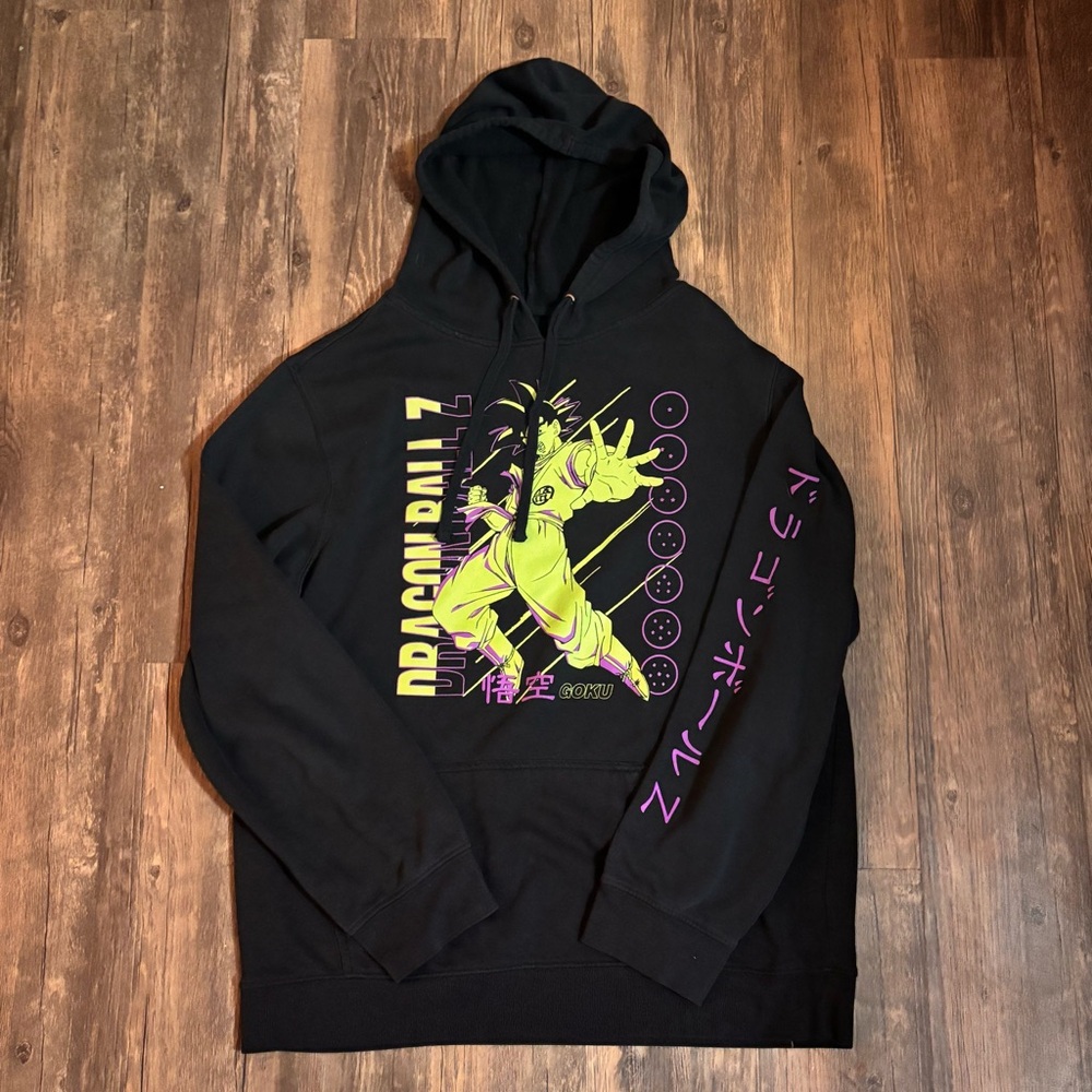 Men’s Dragonball Z Goku Black Graphic Hoodie Sz Large
